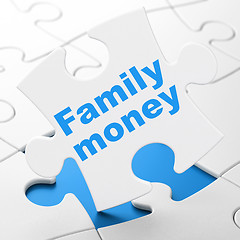 Image showing Currency concept: Family Money on puzzle background