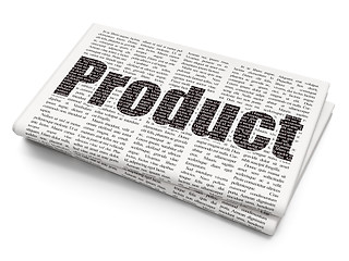 Image showing Marketing concept: Product on Newspaper background