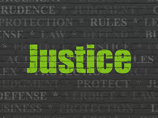 Image showing Law concept: Justice on wall background