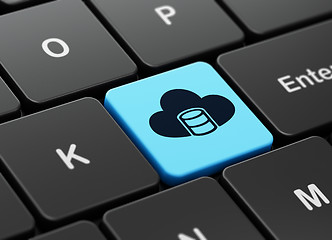 Image showing Programming concept: Database With Cloud on computer keyboard background