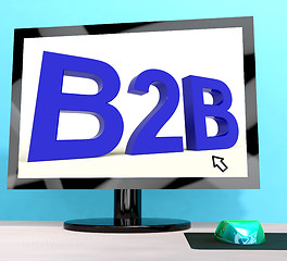 Image showing B2b Word On Computer Shows Business And Commerce