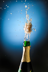 Image showing Closeup of champagne explosion