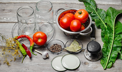 Image showing Marinating harvest tomatoes