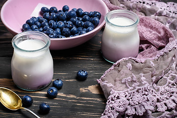 Image showing yogurt with blueberries