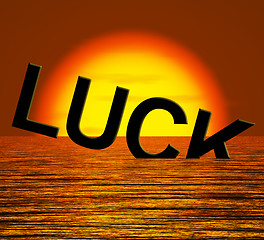 Image showing Luck Word Sinking Showing Unlucky And Misforture