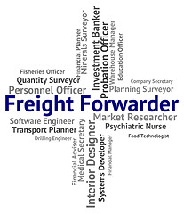 Image showing Freight Forwarder Represents Words Shipping And Produce