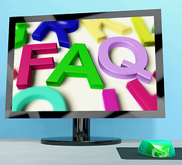 Image showing Faq On Computer Screen Showing Online Help