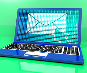 Image showing Email Icon On Laptop Showing Emailing Or Contacting