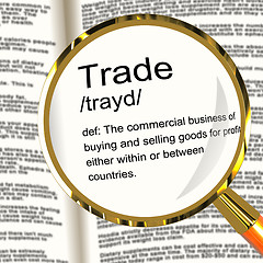 Image showing Trade Definition Magnifier Showing Import And Export Of Goods
