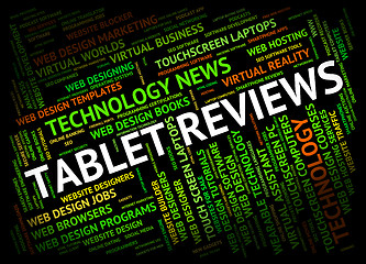 Image showing Tablet Review Shows Assessment Computers And Technology