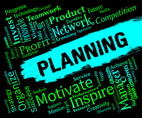 Image showing Planning Words Represents Organizer Date And Planner