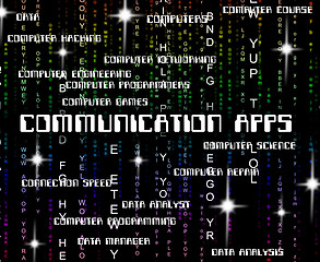 Image showing Communication Apps Means Application Software And Networking