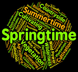 Image showing Springtime Word Represents Words Season And Seasons