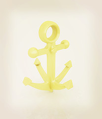 Image showing anchor. 3D illustration. Vintage style.