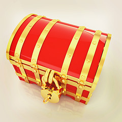 Image showing cartoon chest. 3D illustration. Vintage style.