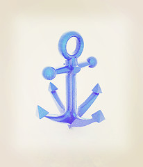 Image showing anchor. 3D illustration. Vintage style.