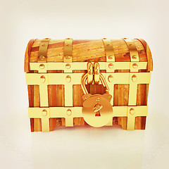 Image showing The chest. 3D illustration. Vintage style.