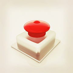 Image showing Emergency Button 3d icon. 3D illustration. Vintage style.