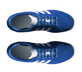 Image showing Blue sneakers isolated