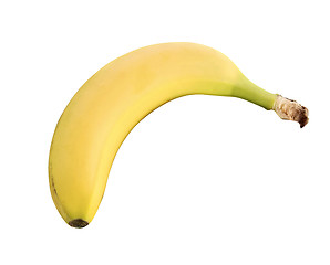 Image showing Single banana isolated on white