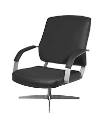 Image showing The office chair from black leather