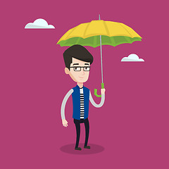Image showing Businessman with umbrella vector illustration.
