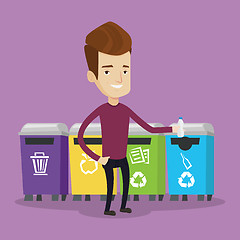 Image showing Man throwing away plastic bottle.