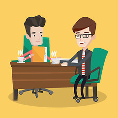 Image showing Two businessmen during business meeting.