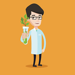 Image showing Scientist with test tube vector illustration.