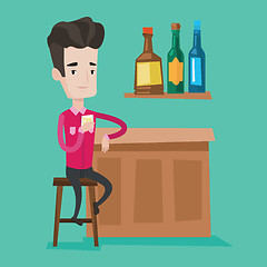 Image showing Man sitting at the bar counter vector illustration