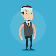 Image showing Man with injured head vector illustration.