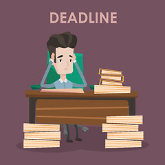 Image showing Businessman having problem with deadline.