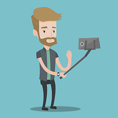 Image showing Man making selfie vector illustration.