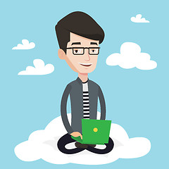 Image showing Man using cloud computing technology.