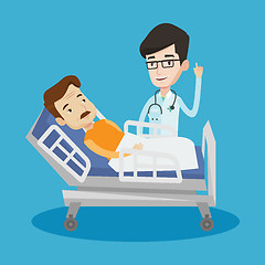 Image showing Doctor visiting patient vector illustration.