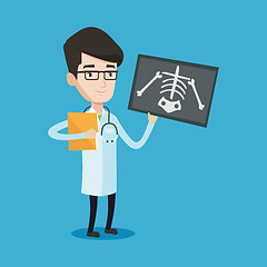 Image showing Doctor examining radiograph vector illustration.