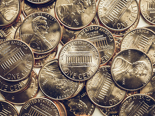 Image showing Vintage Dollar coins background