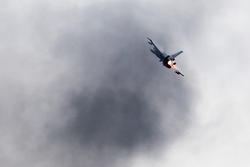 Image showing LEEUWARDEN, THE NETHERLANDS - JUN 11, 2016: Dutch F-16 fighter j