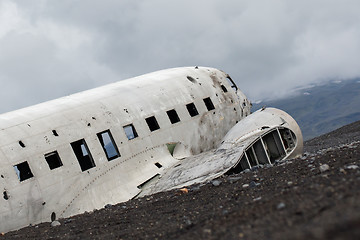 Image showing The abandoned wreck of a US military plane on Southern Iceland