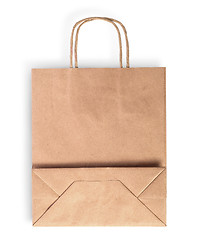 Image showing Blank folded brown paper bag for food