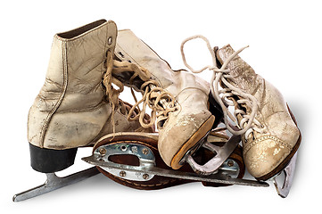 Image showing Pile of old female skates