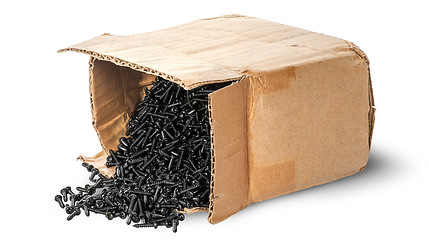 Image showing Screws scattered from an old box