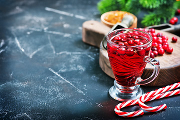 Image showing cranberry drink and berries