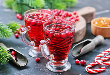 Image showing cranberry drink and berries