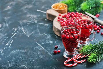 Image showing cranberry drink and berries