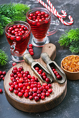 Image showing cranberry drink and berries