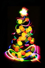 Image showing xmas tree from the christmas lights