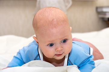 Image showing Baby explores the world