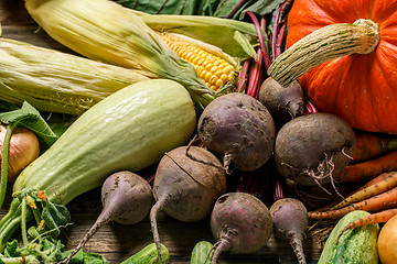 Image showing Pile of various raw fresh vegetables
