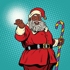 Image showing African American black Santa Claus